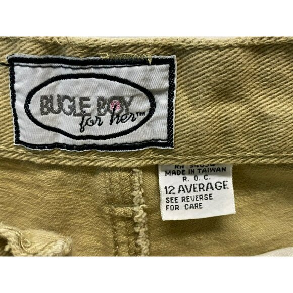 Vintage Bugle Boy for Her Super High Rise Mom Jeans 28 x 25 Tan Khaki 90s Y2K - Picture 4 of 6